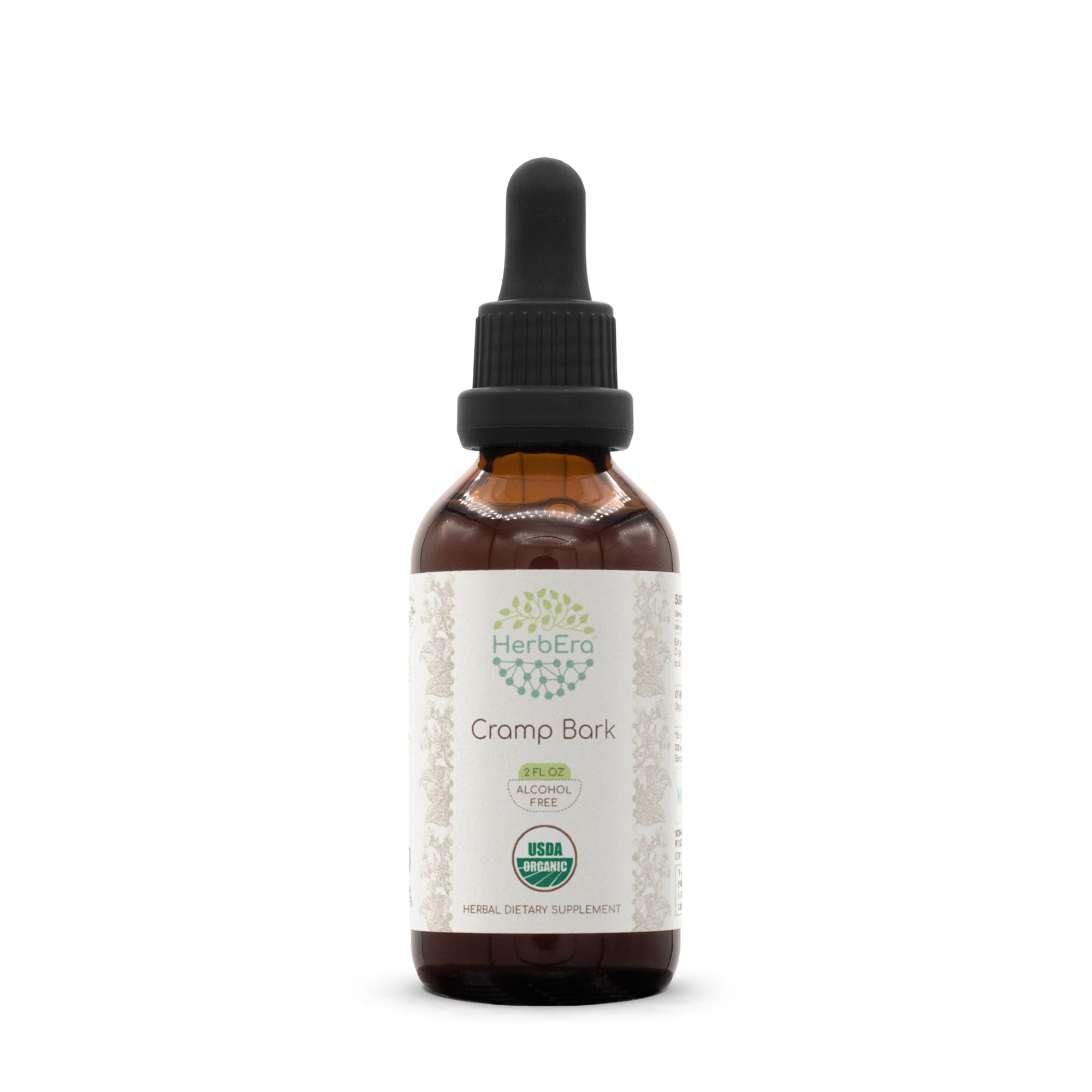 HerbEra Cramp Bark tincture bottle highlights a high-potency herbal extract for daily use.