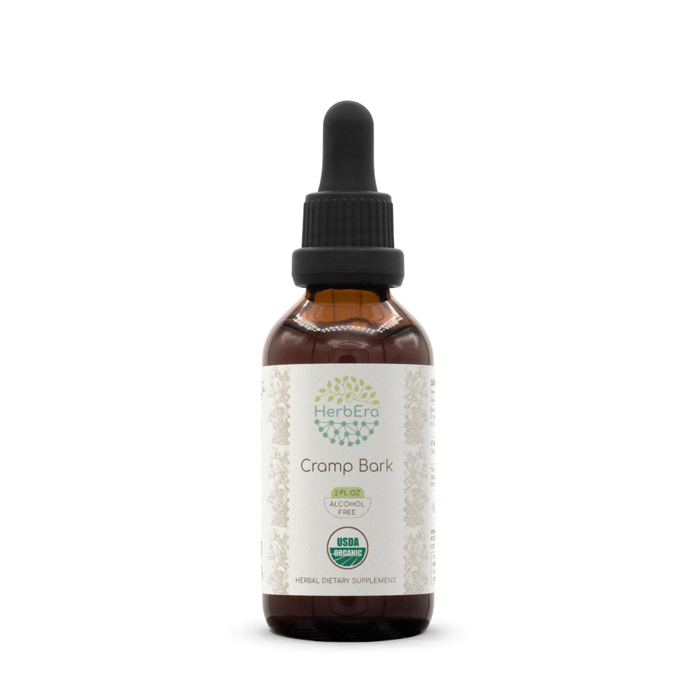 HerbEra Cramp Bark tincture bottle highlights a high-potency herbal extract for daily use.