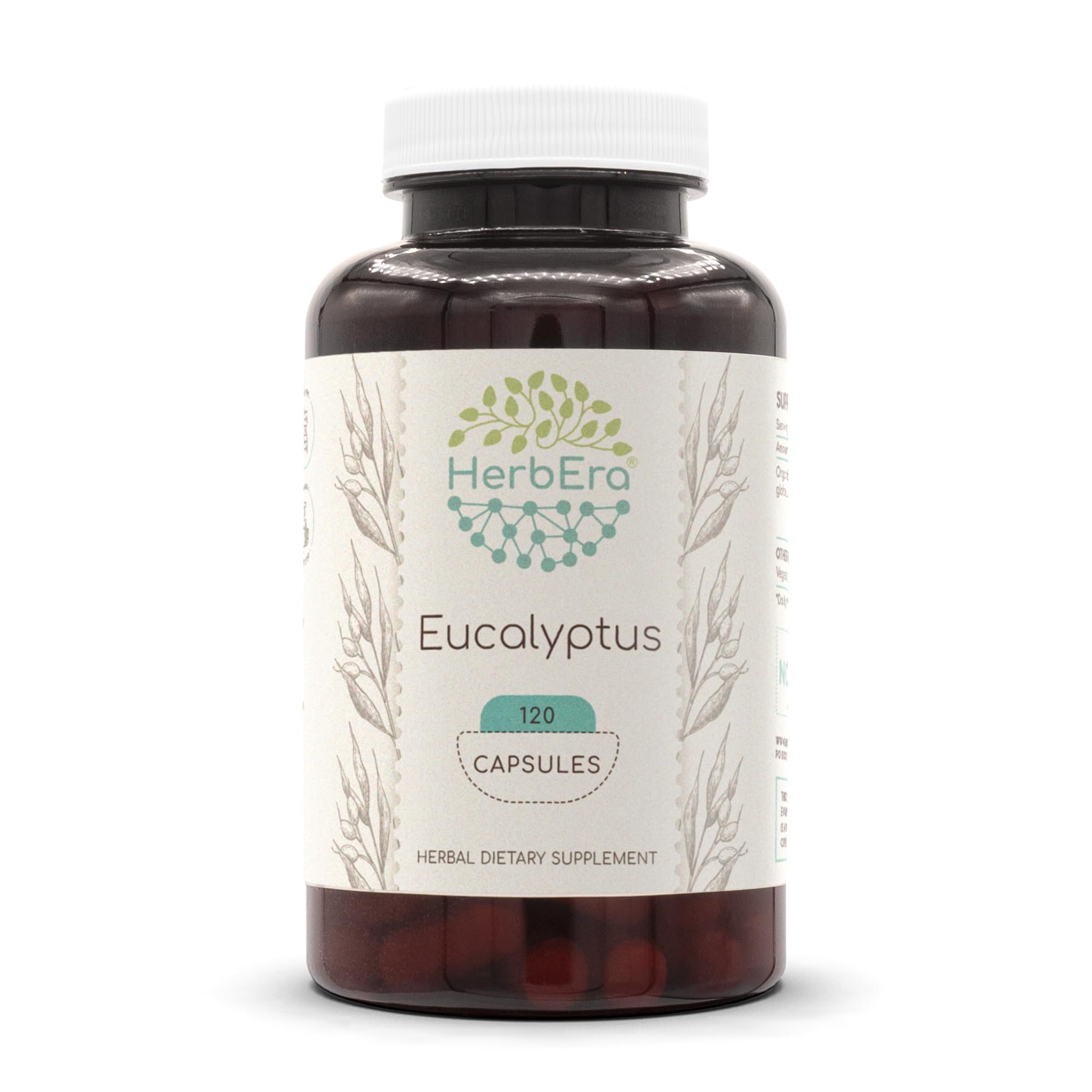 HerbEra eucalyptus 120-capsules bottle ready for daily supplementation and natural support.