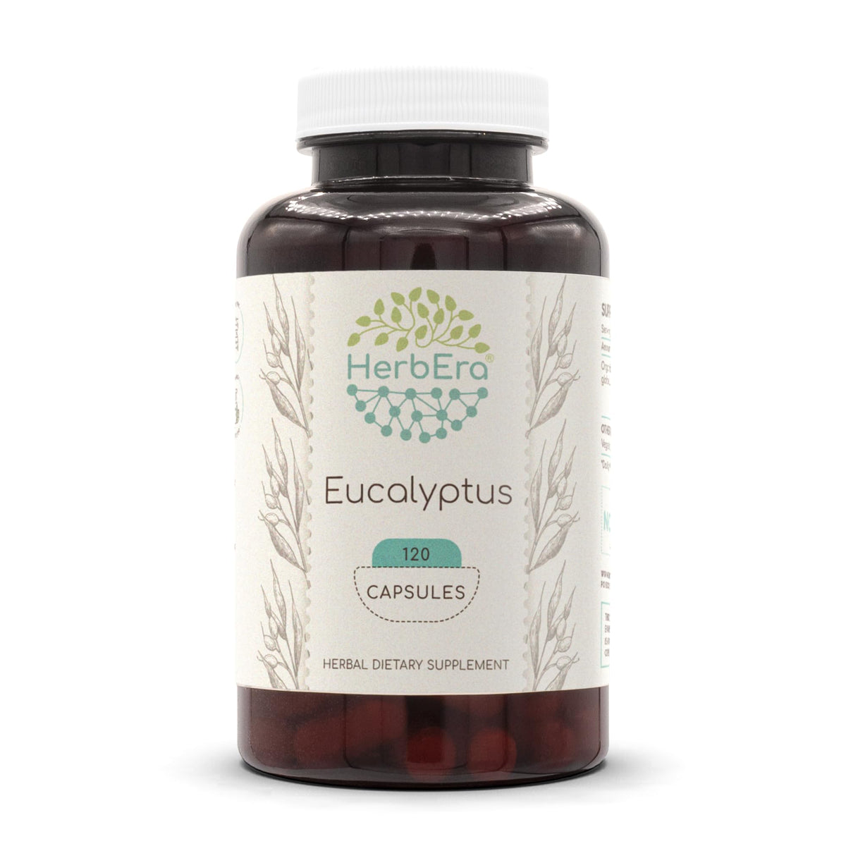 HerbEra eucalyptus 120-capsules bottle ready for daily supplementation and natural support.