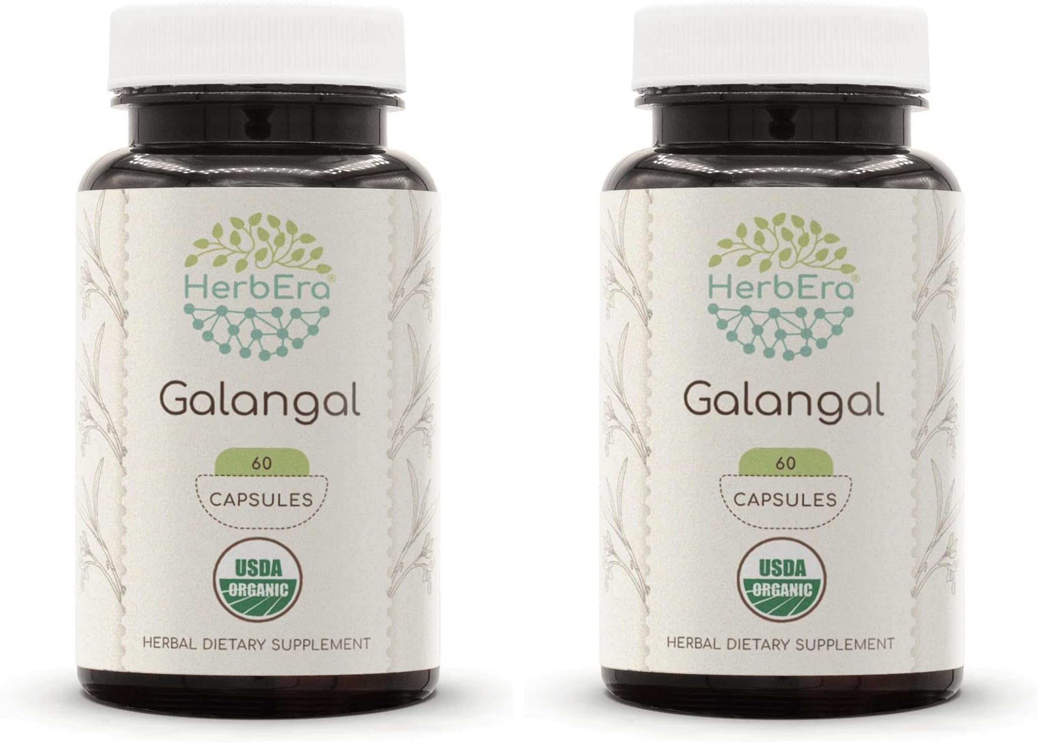 HerbEra Galangal dried root pack 2, natural and organic, ready for culinary uses.
