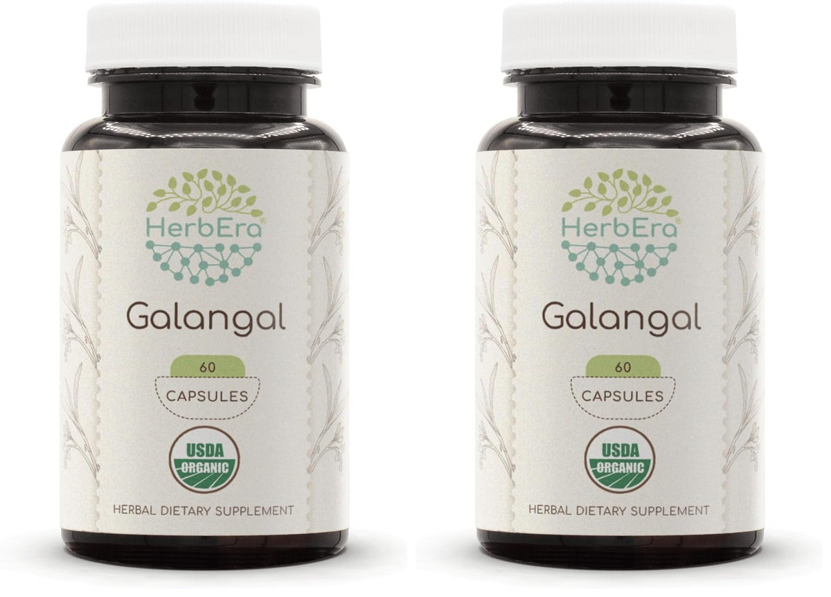 HerbEra Galangal dried root pack 2, natural and organic, ready for culinary uses.