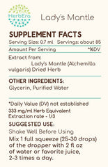 Label close-up highlights glycerin base for alcohol-free tincture
