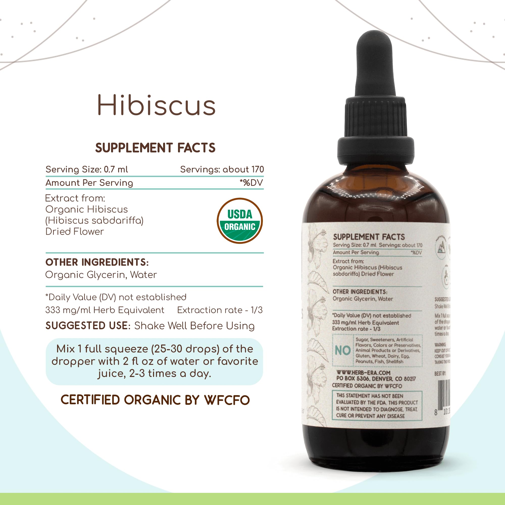 HerbEra organic hibiscus sabdariffa dried flower pack for extracts.