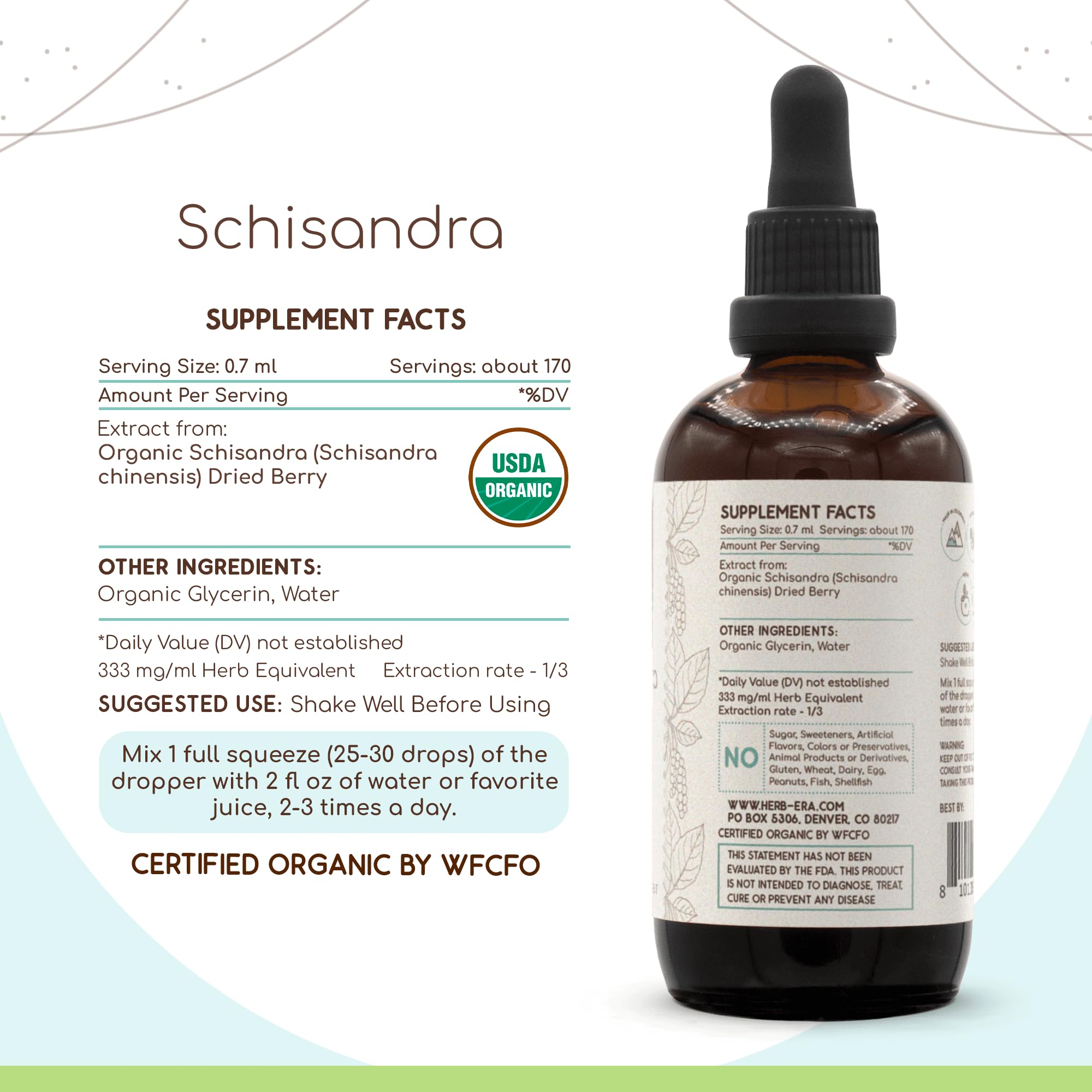 HerbEra Schisandra B120 dropper ready for precise dosing.