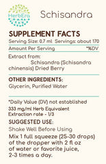 HerbEra Schisandra B120 label detail showing verified herb identity.