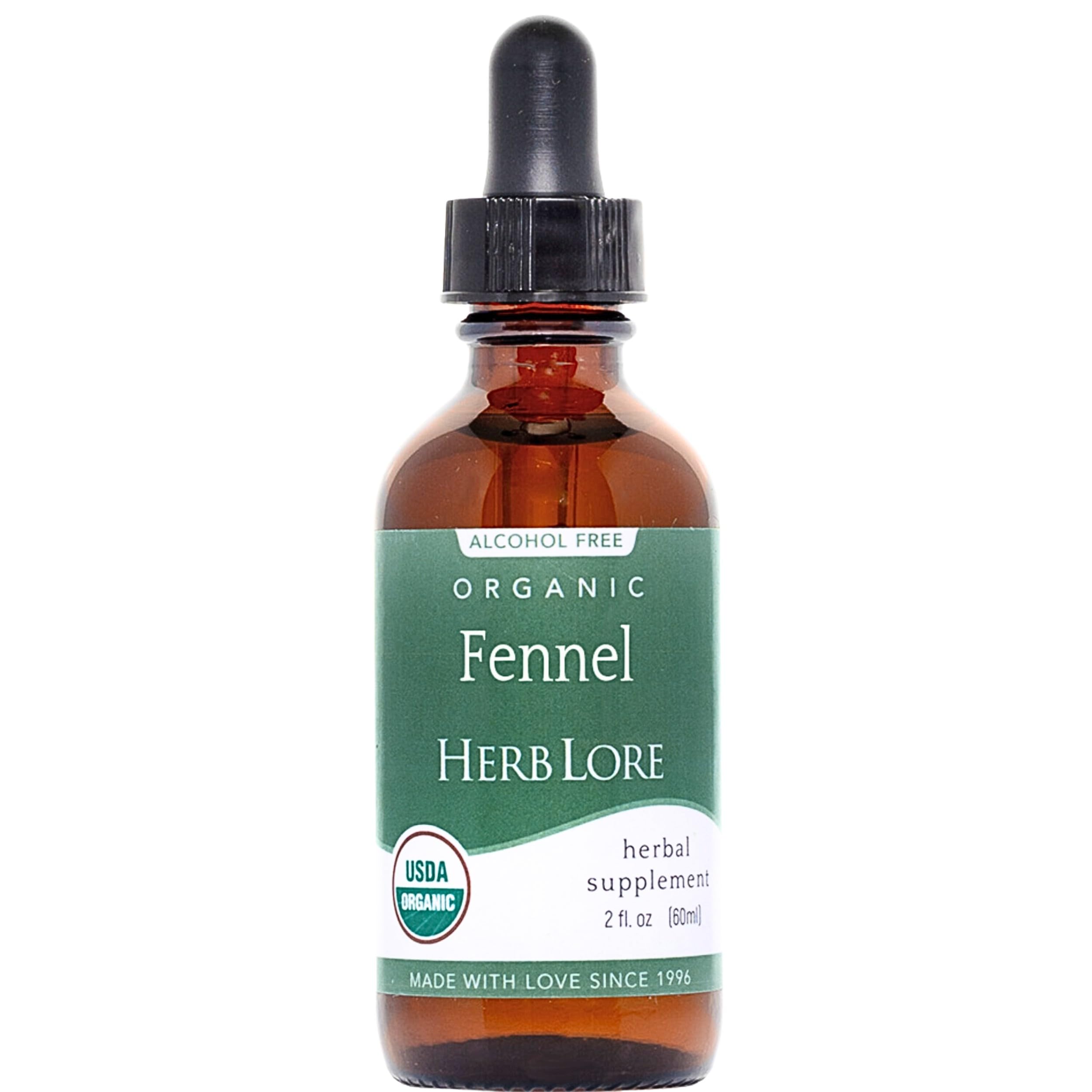 Herb Lore fennel tincture bottle with organic formula supports digestive comfort