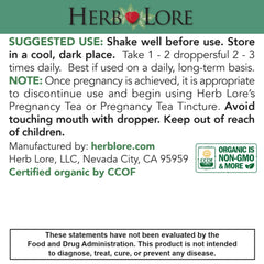 Herb Lore fertility support blend bottle highlights a holistic wellness approach.