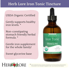 Herb Lore Iron Tonic drops dispensed for kids and families, gentle and plant-based.