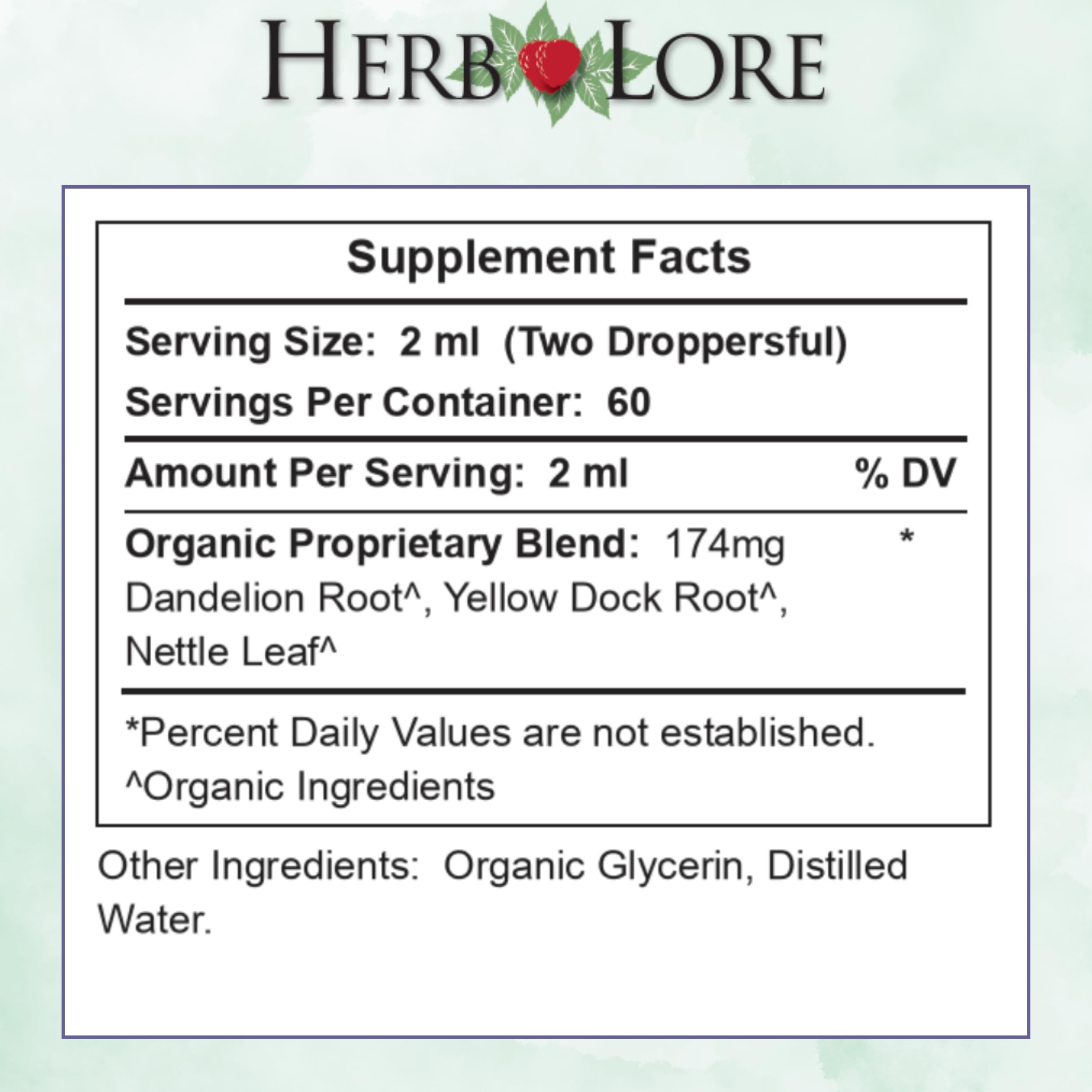 Family use scenario with Herb Lore Iron Tonic at home beside a glass.