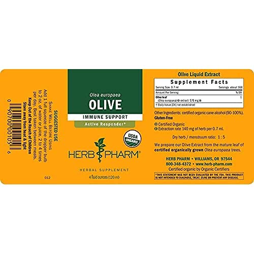 Herb Pharm olive leaf extract pour demonstrating dosage flexibility