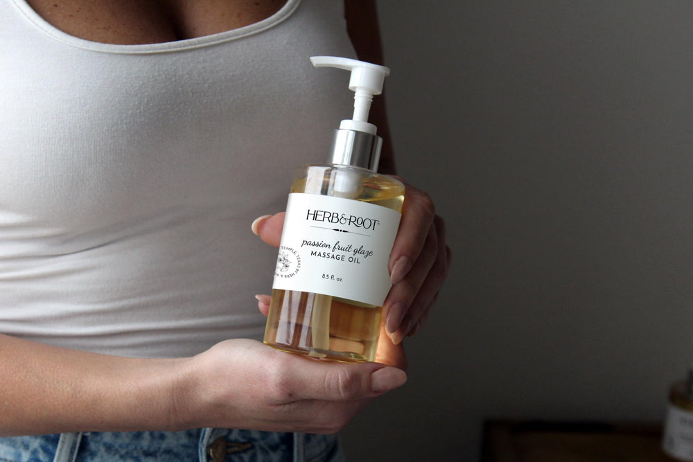Herb & Root coconut oil drops nourish and hydrate skin.