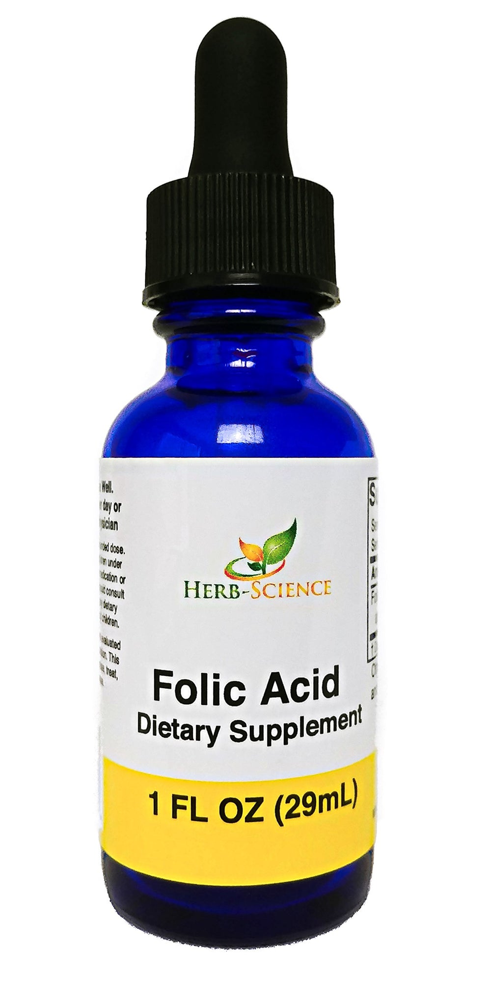 Herb-Science Liquid Vitamin B9 Drops bottle ready for daily brain support.