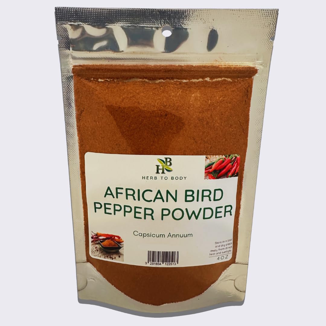 Herb To Body African Bird Pepper powder bottle boosts flavor in hearty stews