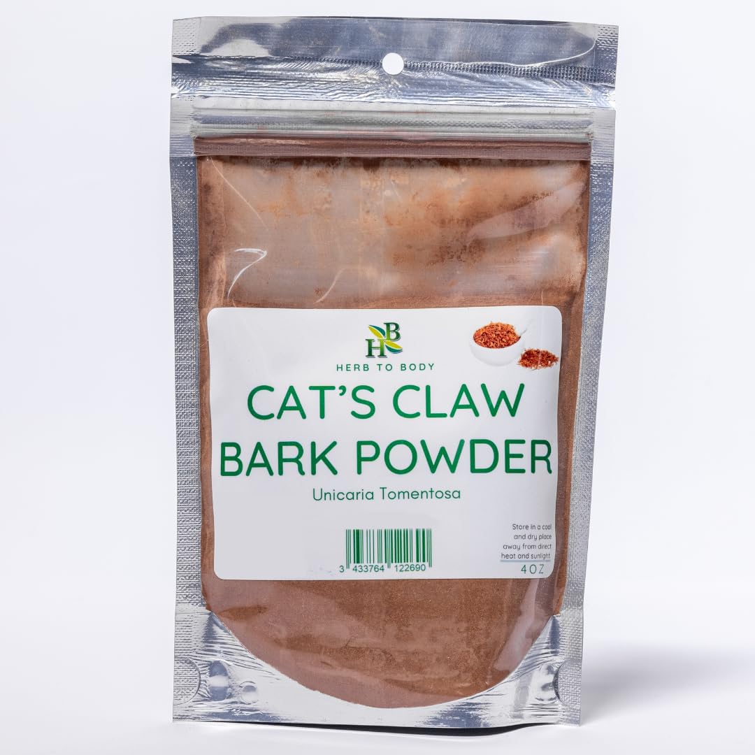Herb To Body Cat's Claw Bark Powder pouch front, ideal for fresh, all-natural herbal blends.