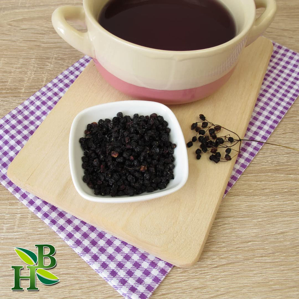 Herb To Body elderberry packaging label shows 4oz, sustainably packed