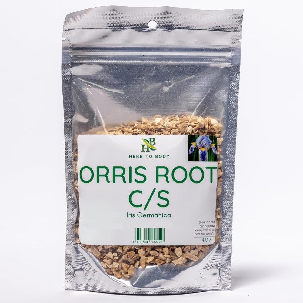 Herb To Body orris root cut and sifted pieces for herbal blends and potpourri.