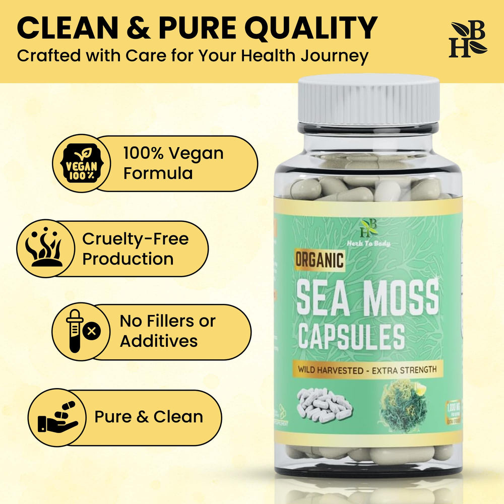 Herb To Body capsules ready for daily wellness routine.