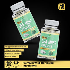 Pouring Herb To Body Sea Moss Capsules into a hand during routine.
