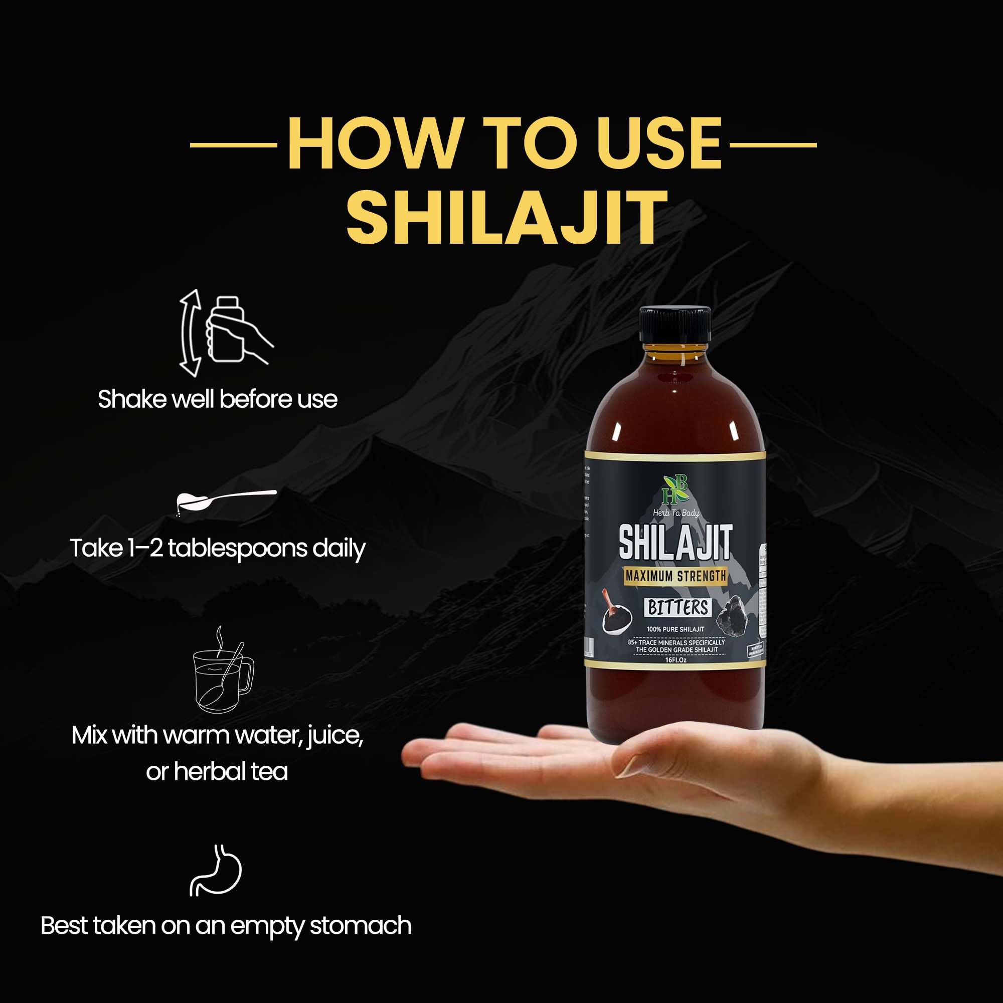 Herb To Body Detox support shilajit bottle on countertop
