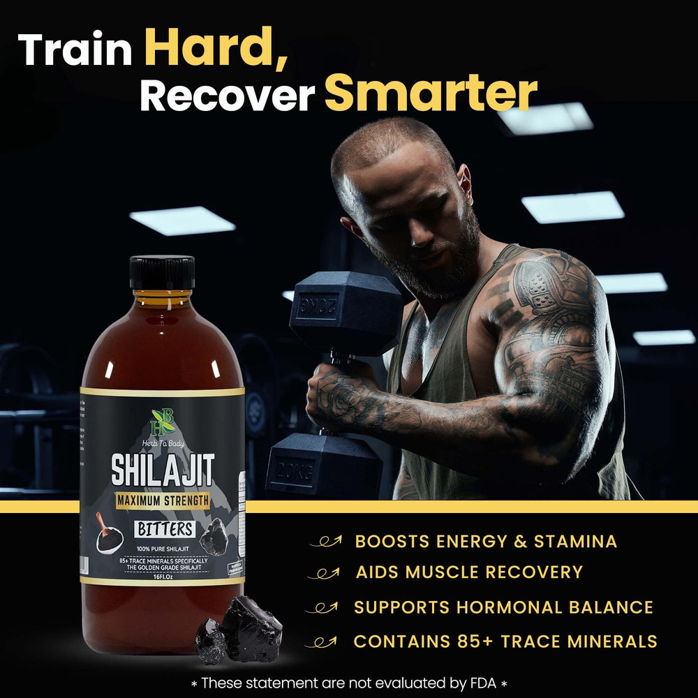Herb To Body Wildcrafted Shilajit Gold-Grade extract bottle premium wellness support