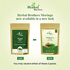 Close-up of HERBAL BROTHERS Moringa powder texture for smoothies