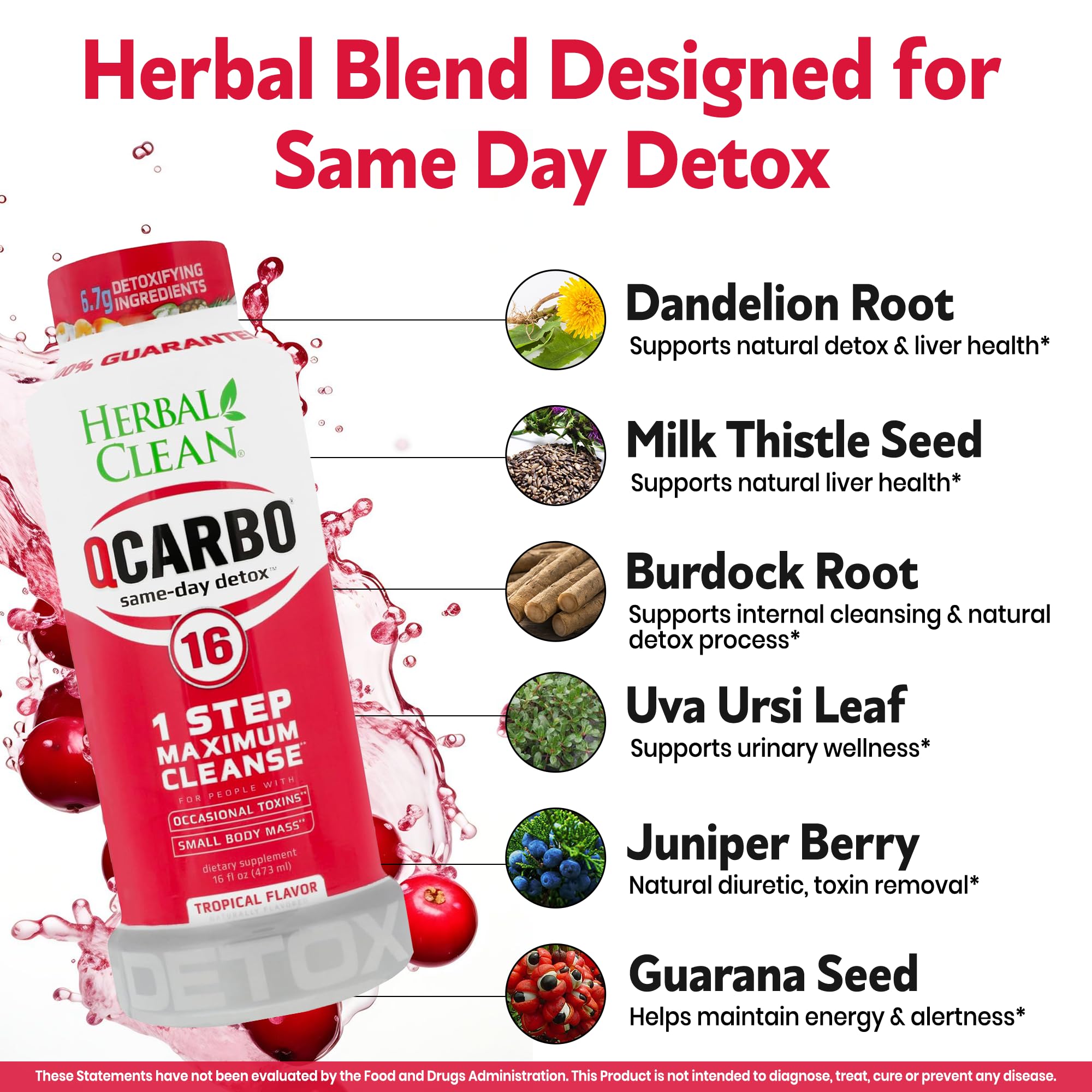 Herbal Clean Qcarbo16 tropical glass filled with the detox drink.