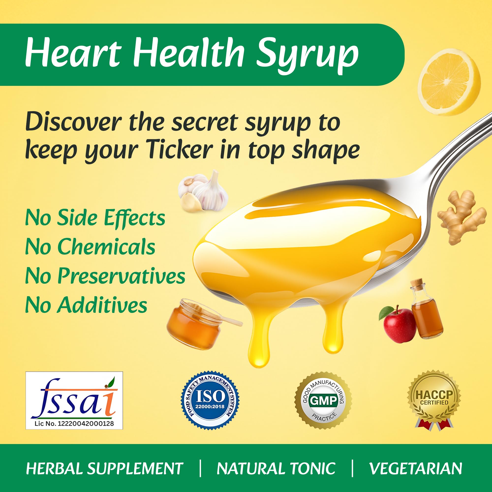 HERBAL DAILY Heart Health lemon slice with honey for refreshing flavor and vitality