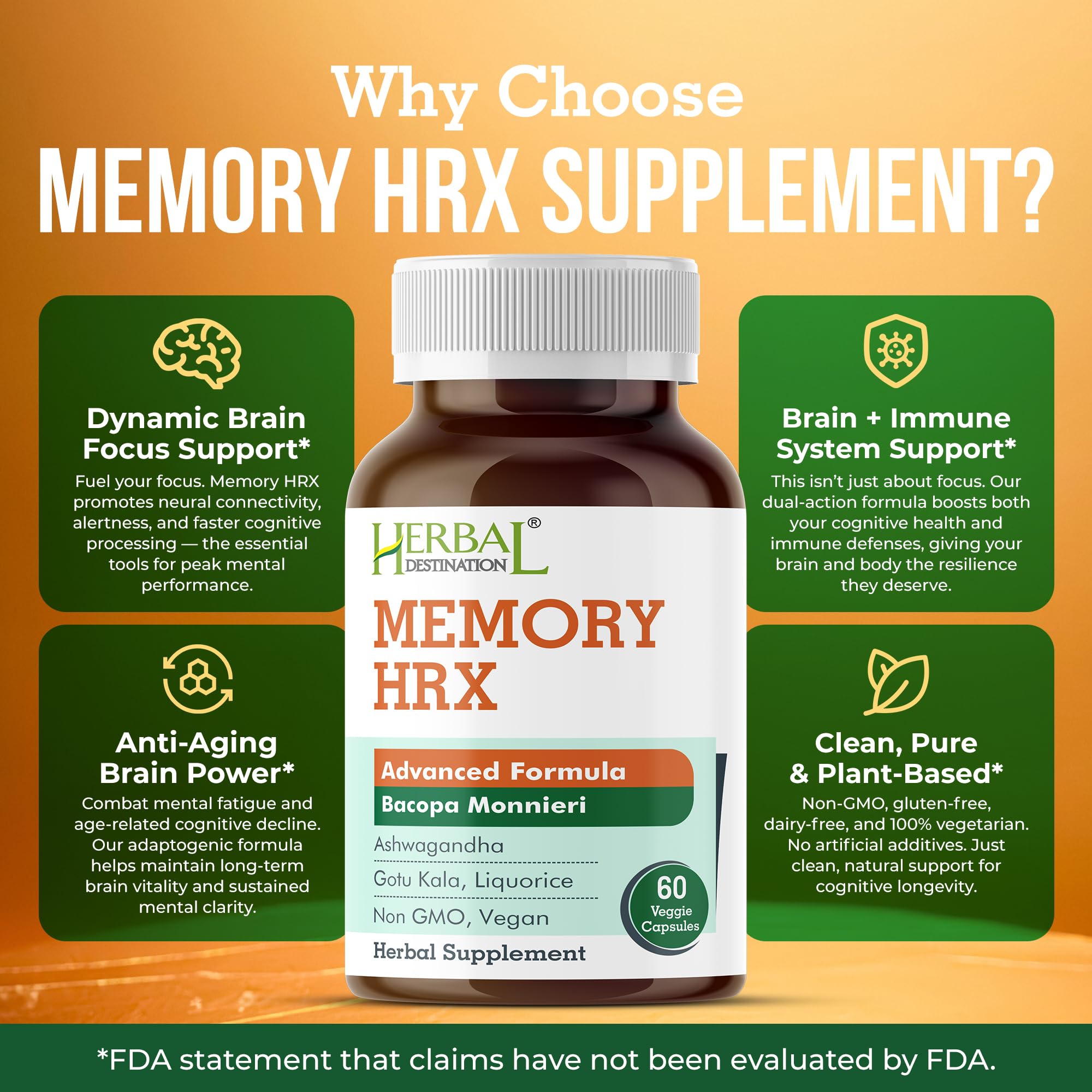 Herbal Destination Memory Hrx scoop suggests easy measuring of servings.