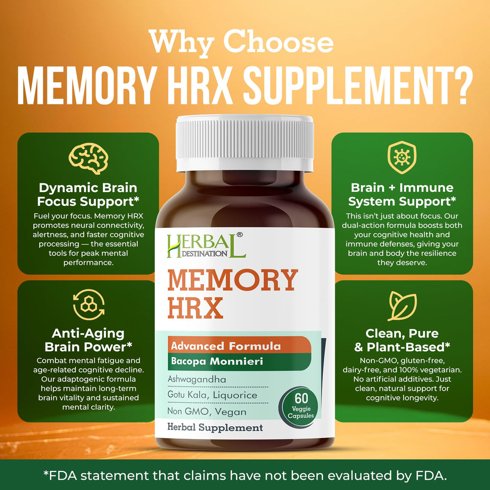 Herbal Destination Memory Hrx scoop suggests easy measuring of servings.