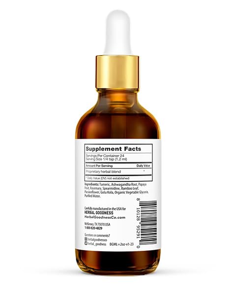 Herbal Goodness brand logo on packaging communicates quality-tested, ethically produced supplements