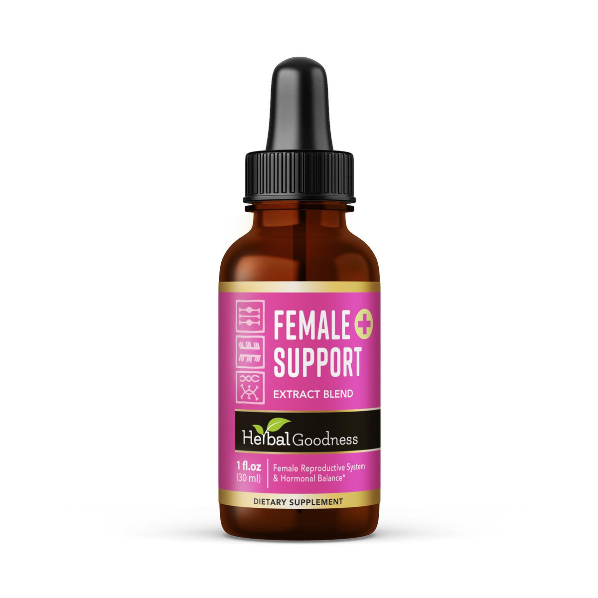Herbal Goodness Female Support bottle front view promotes daily energy balance
