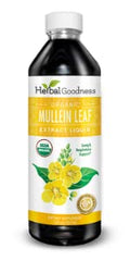 Herbal Goodness Mullein Drops leaf closeup highlights organic mullein quality.