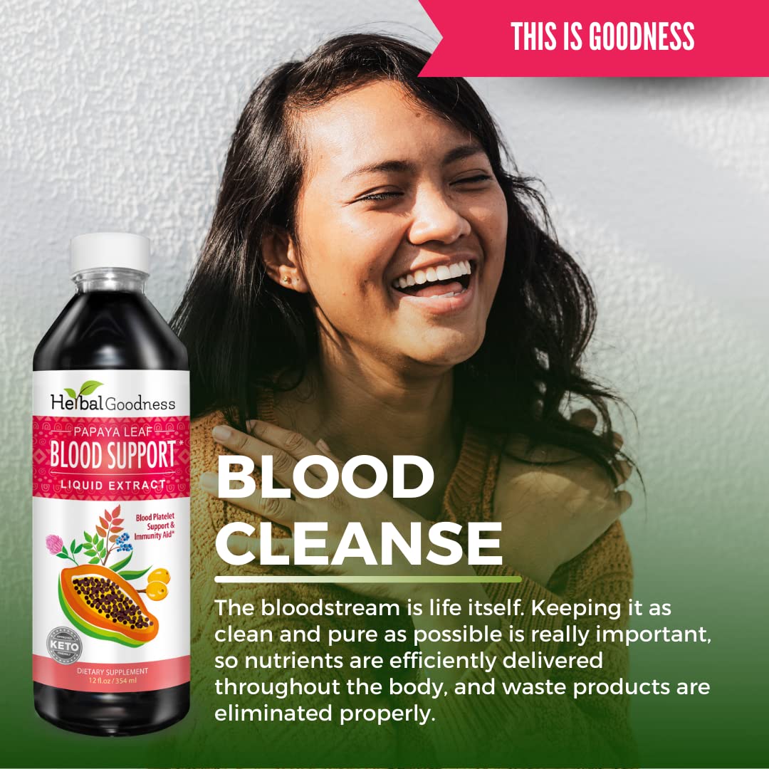 Herbal Goodness papaya leaf extract ingredients close-up.