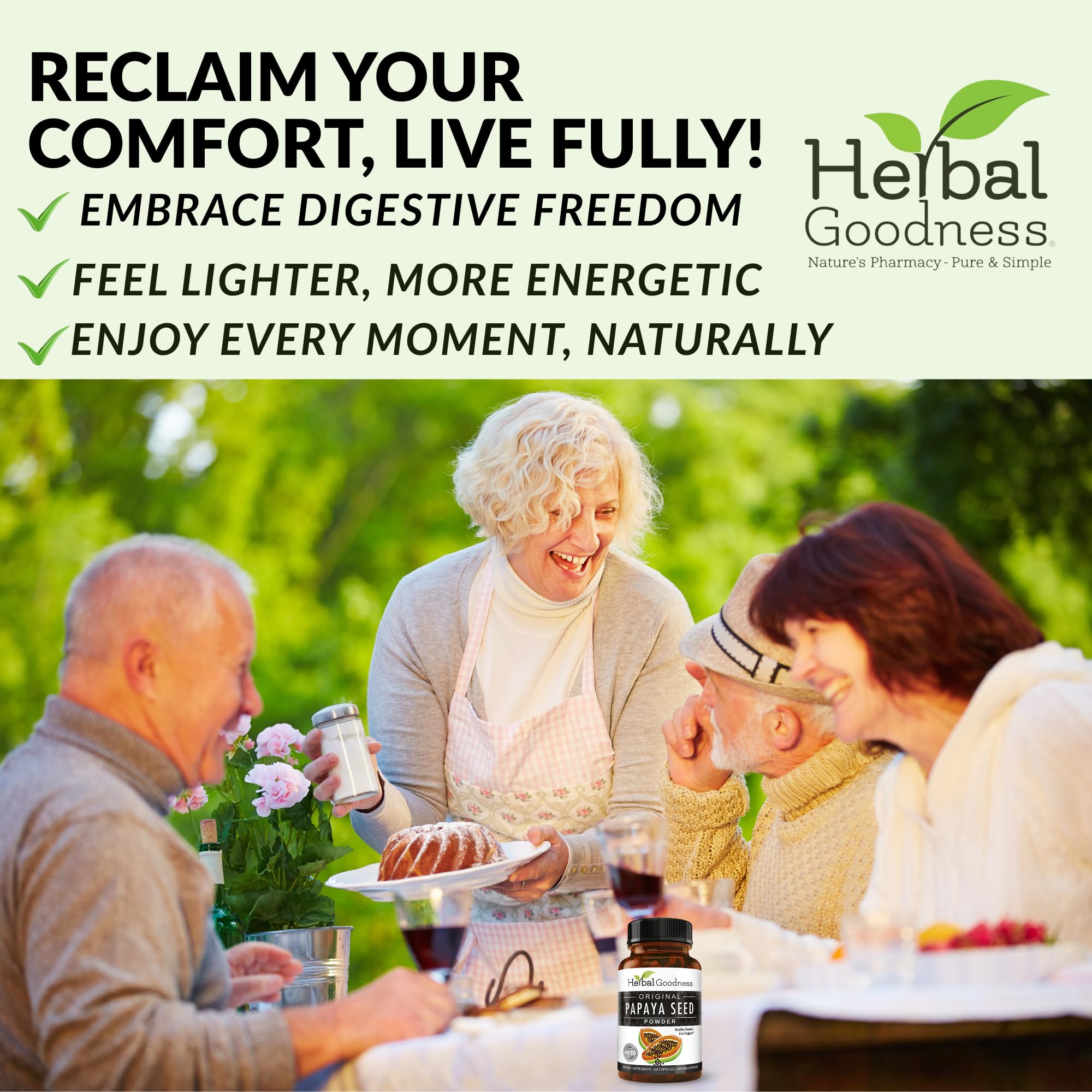 Herbal Goodness Papaya Seeds Capsules vegan friendly and gluten free wellness option