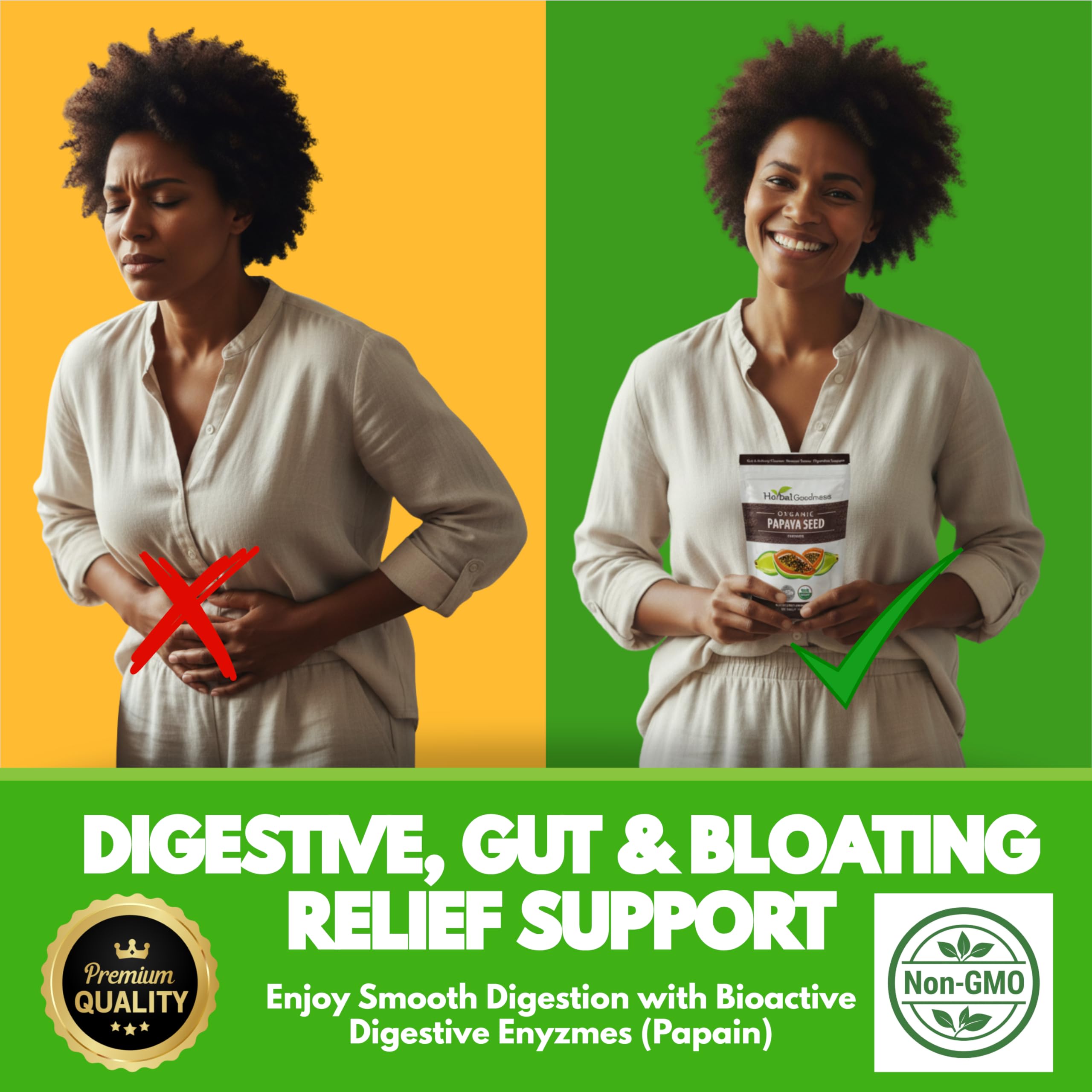 Scoop of Herbal Goodness Papaya Seeds Powder for easy daily digestion support.