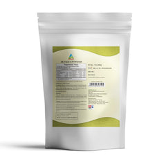 Herbal Hills alfalfa powder dried leaves highlight freshness for smoothies.