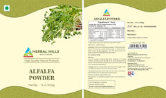 Herbal Hills alfalfa powder scoop ensures precise measurement for consistent blends.