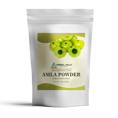 Herbal Hills Amla Powder jar view highlights antioxidant-rich Indian gooseberry powder