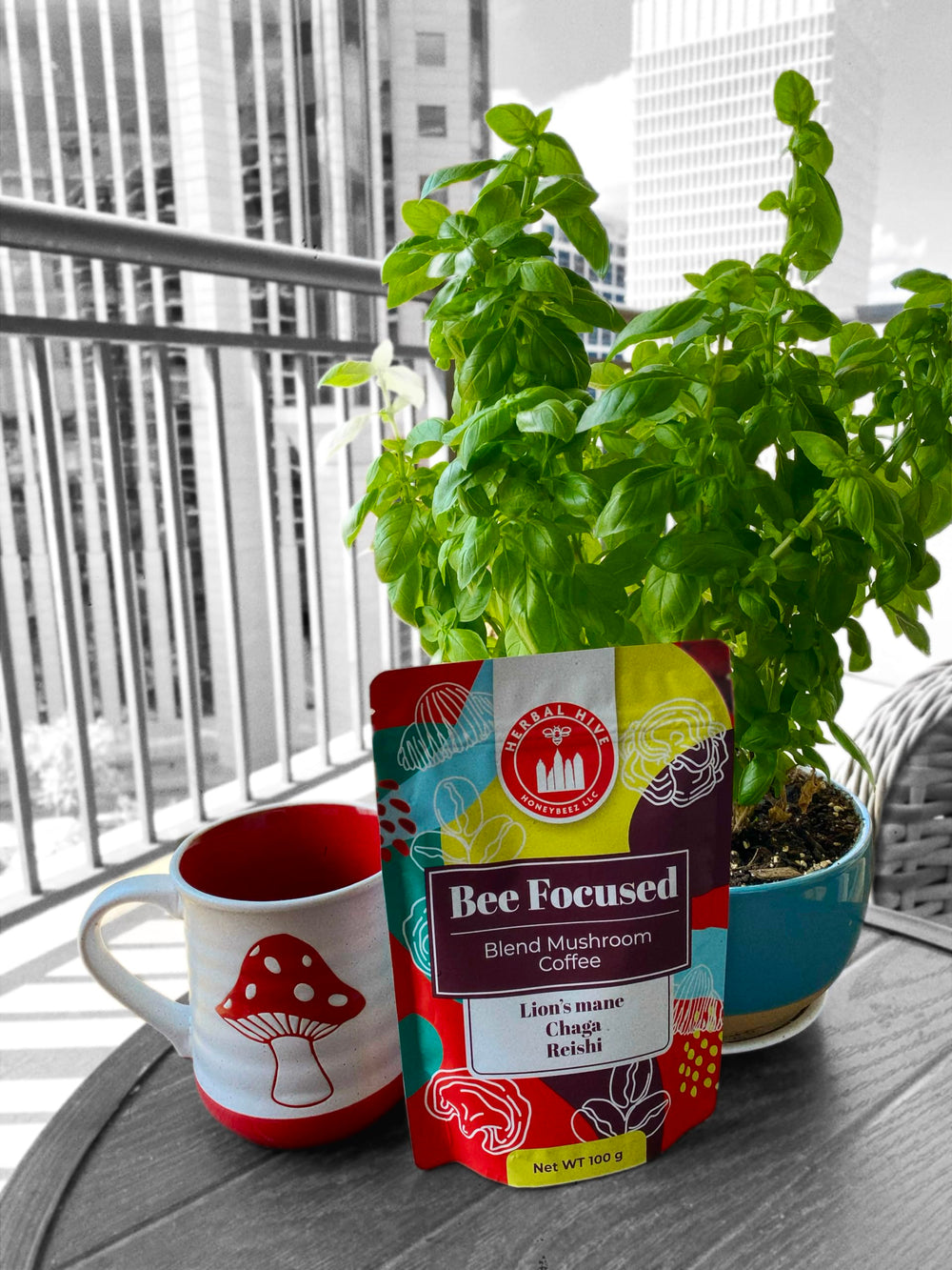 Herbal Hive Coffee morning routine scene conveys versatile daily ritual