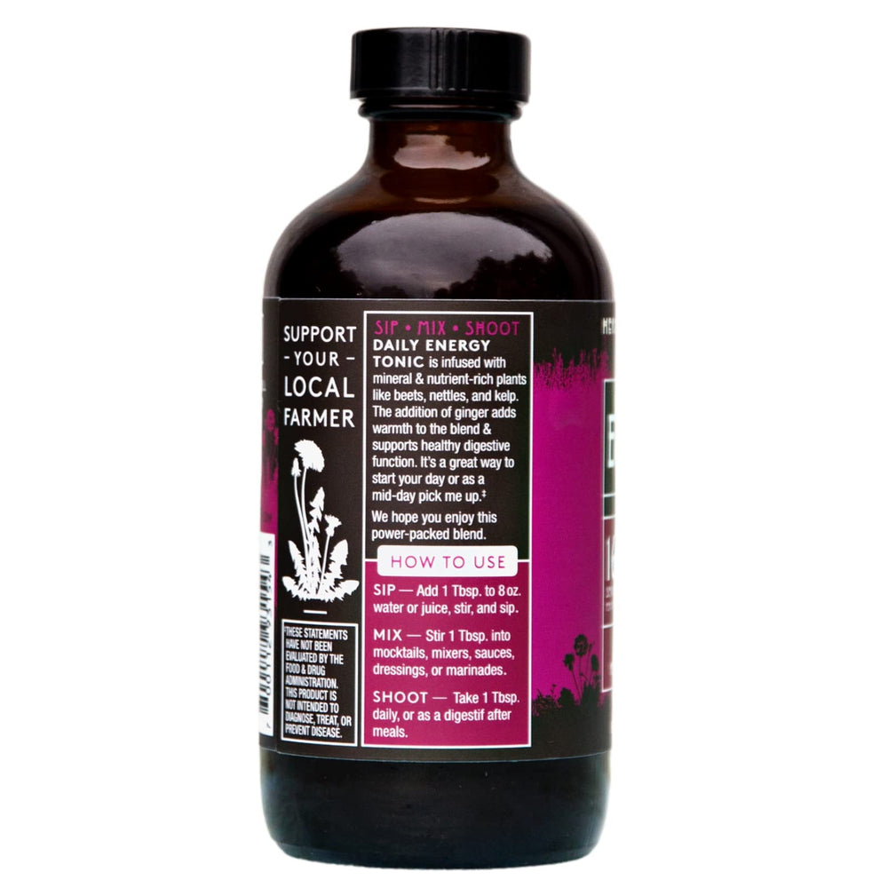 Herbal Revolution Energy Tonic raw honey drizzle adds natural sweetness for sipping.