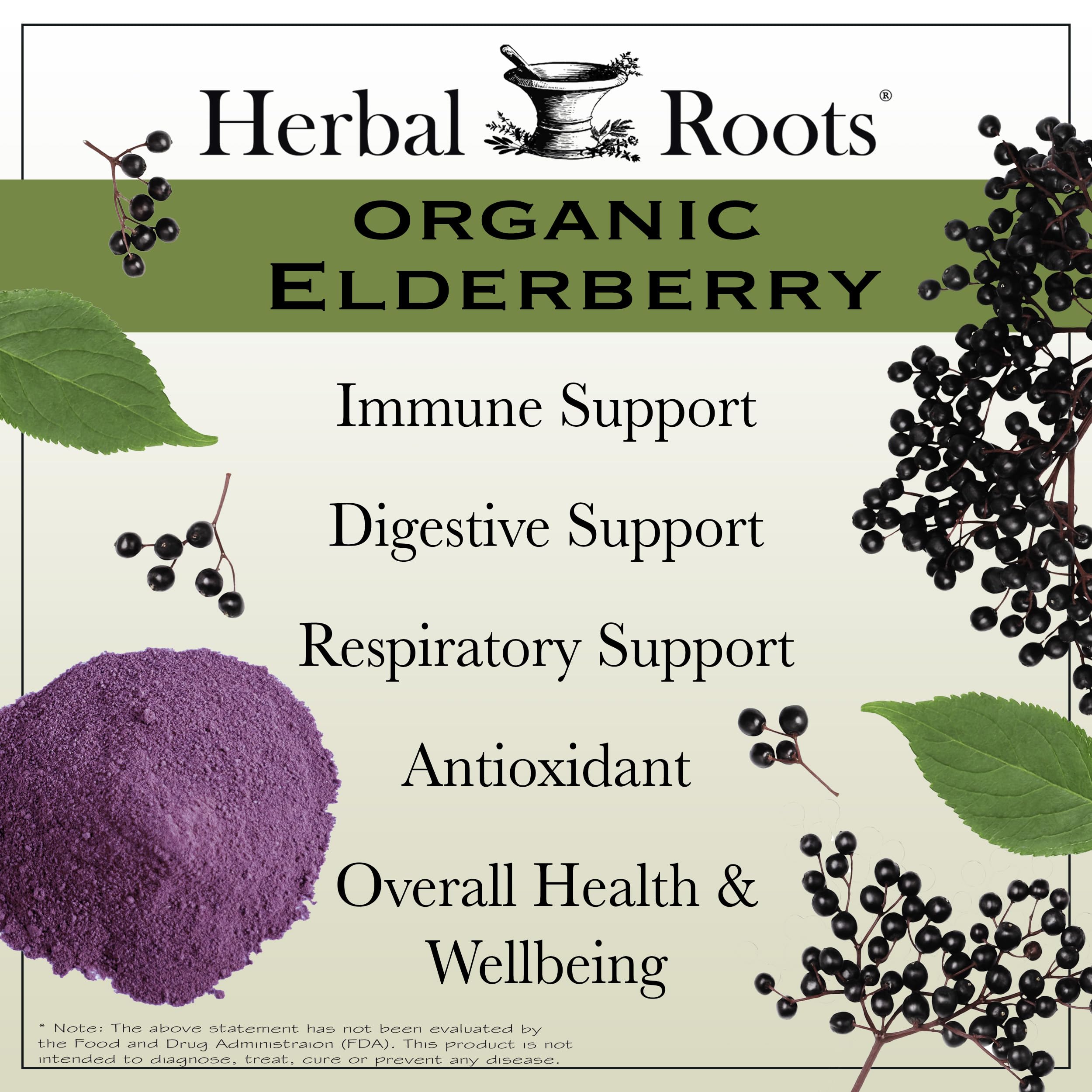 Herbal Roots Black Elderberry Capsules capsules in hand illustrate daily wellness use