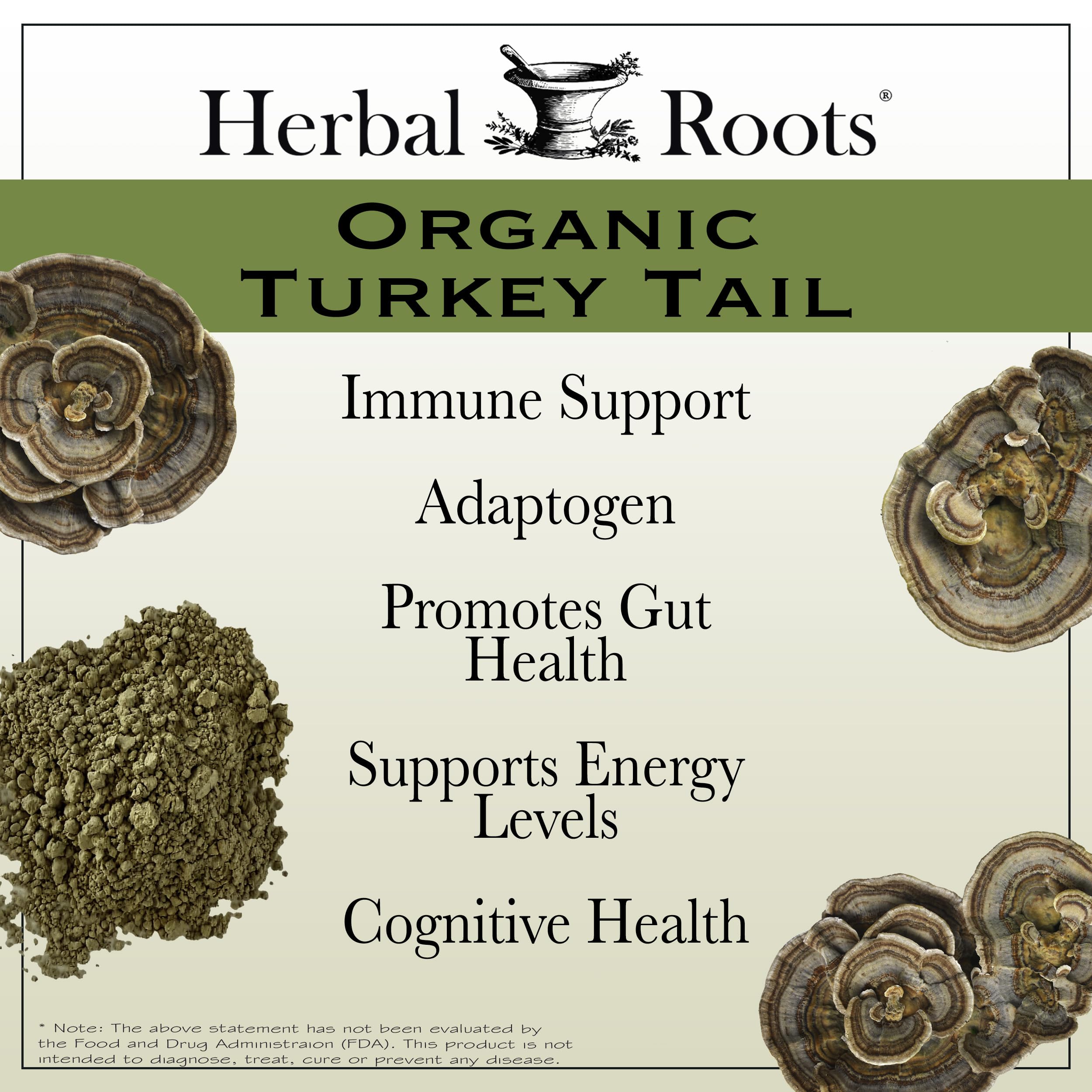 Herbal Roots organic certification badge on product image signals USDA-certified purity