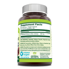 Herbal Secrets Grapeseed Extract capsules highlighting 120 servings for ongoing wellness.