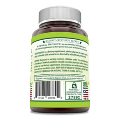 Herbal Secrets Holy Basil 1000mg label detail highlights ingredients and potency.