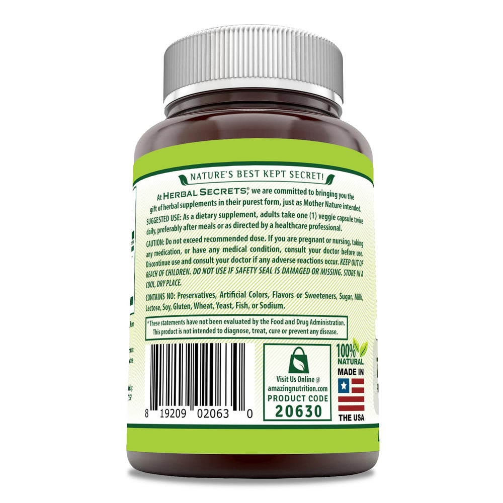 Herbal Secrets Triphala packaging highlights USA-made third-party tested quality