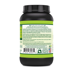 Herbal Secrets Vegan Protein vanilla bottle on display emphasizes quality and purity