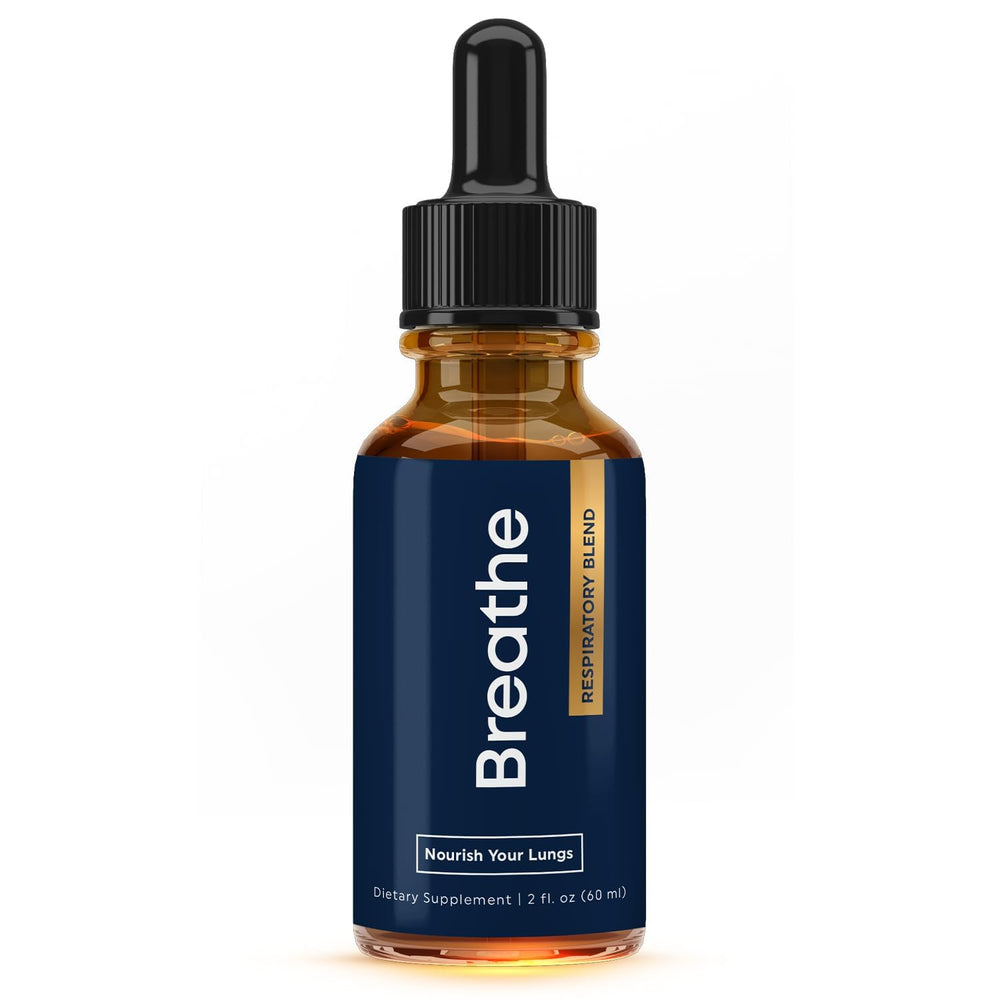 Herbal Tea Therapy Breathe 8-in-1 bottle with label ready to use for daily lung support.