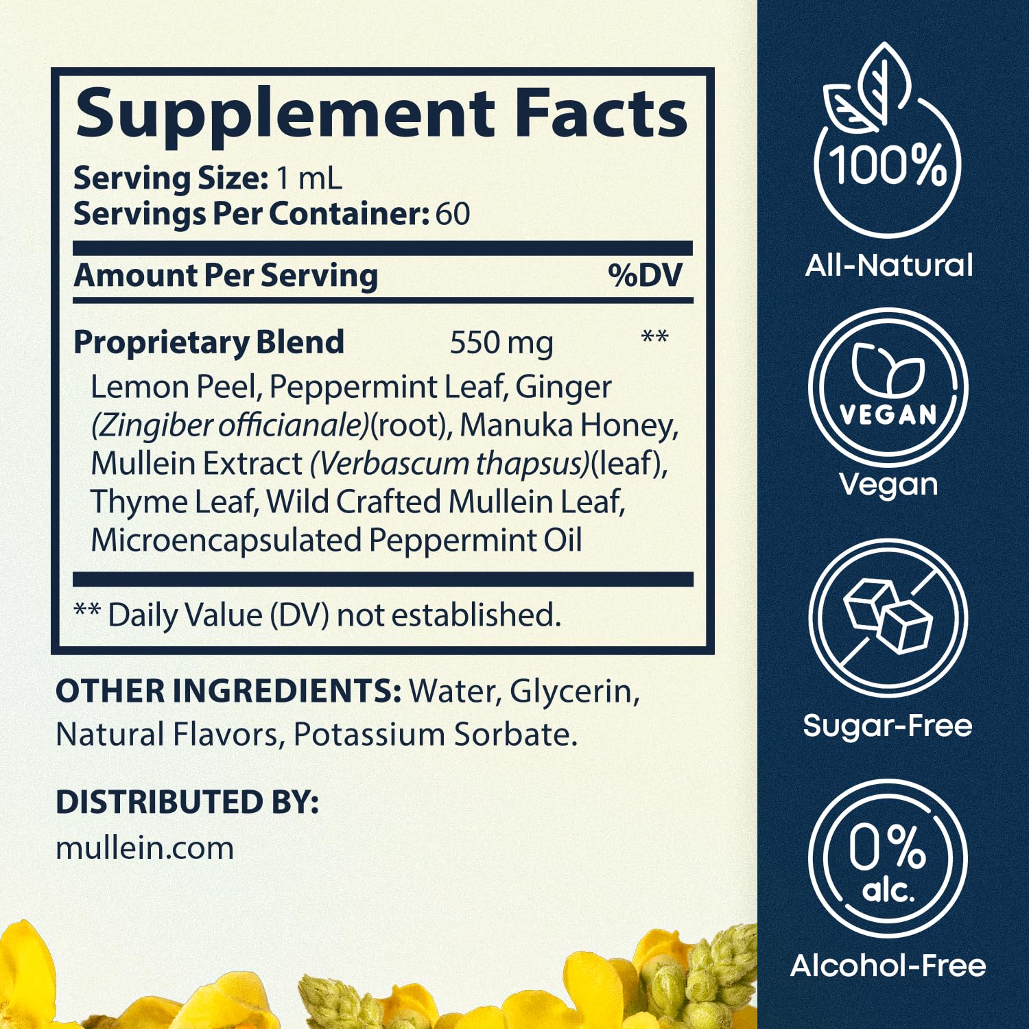 Herbal Tea Therapy Mullein leaf extract emphasises natural detox potential for lungs.