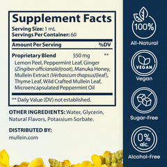 Herbal Tea Therapy Mullein leaf extract emphasises natural detox potential for lungs.